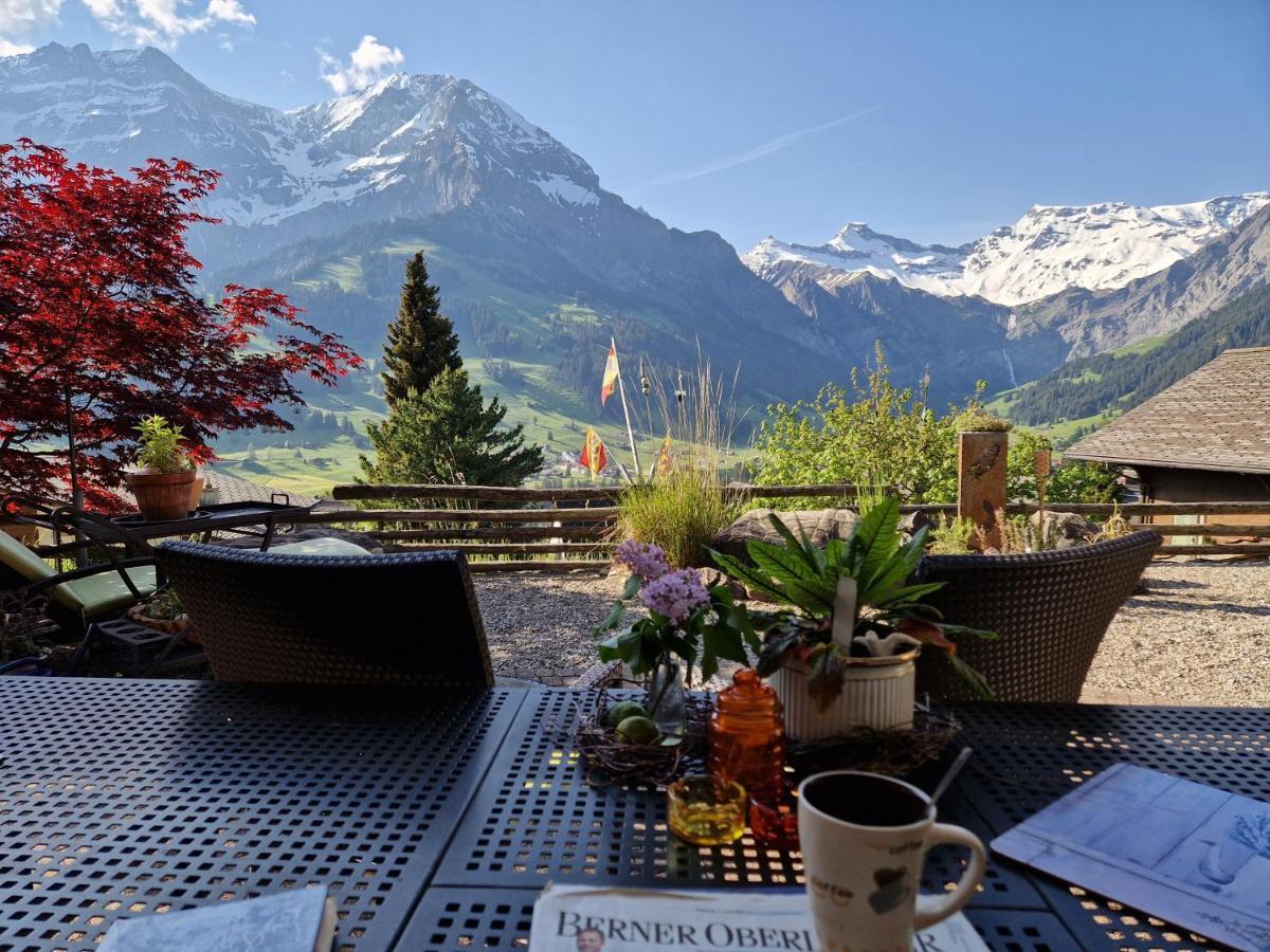 Chalet Gotthelf Gartenstudio, Ferien Mit Hund Adelboden Kültér fotó