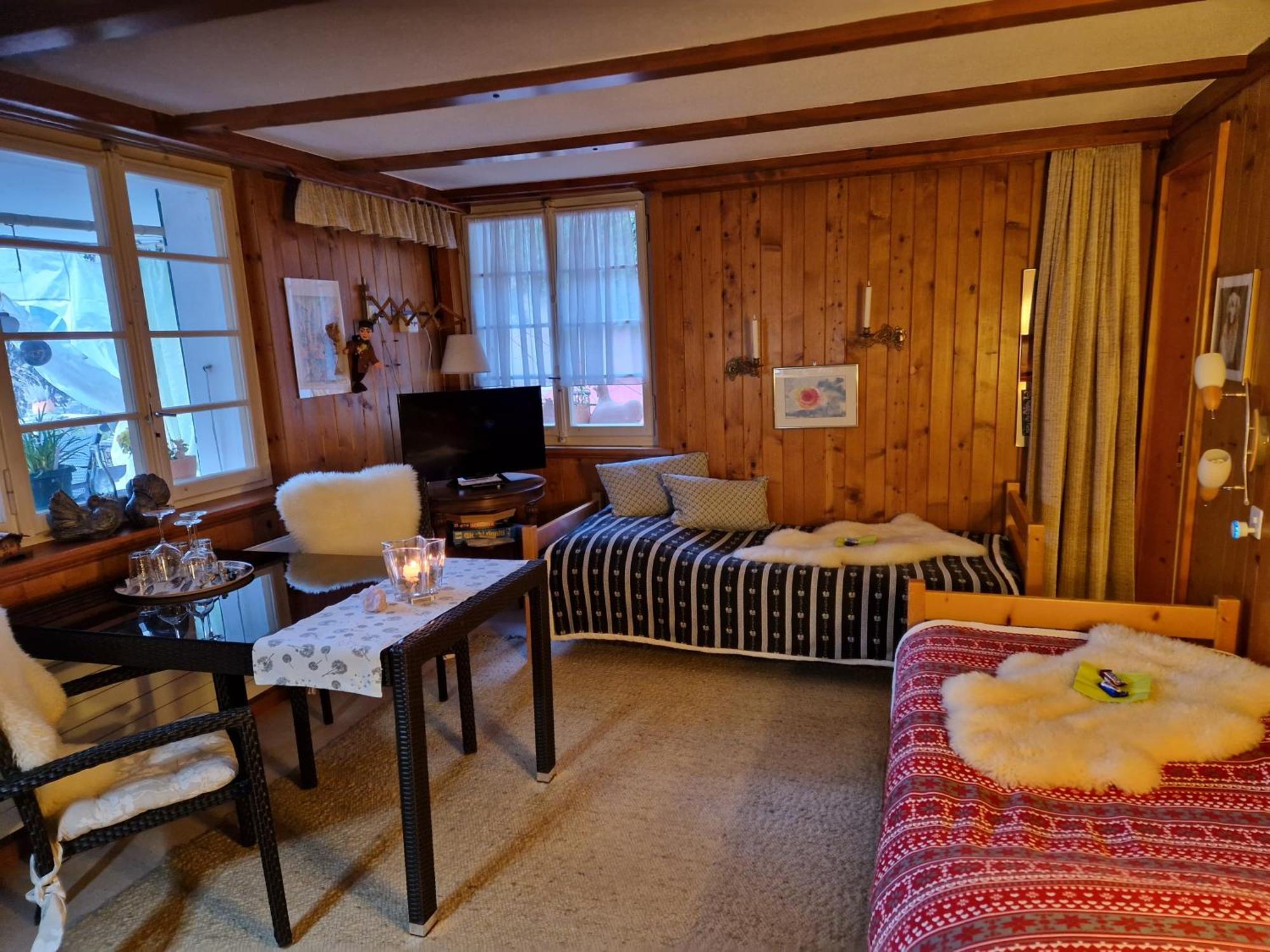 Chalet Gotthelf Gartenstudio, Ferien Mit Hund Adelboden Kültér fotó